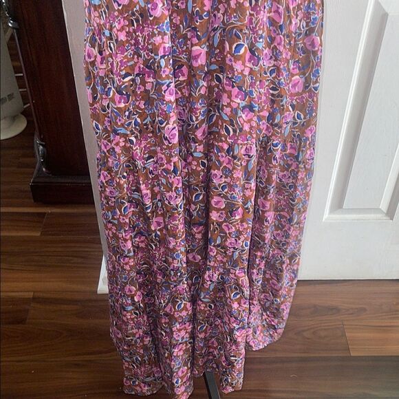 J. Crew nwt Pink and Purple Flutter Sleeve Maxi Sundress - Picture 3 of 5